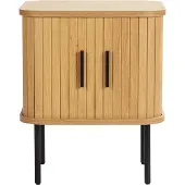 Möbilia Nachtkommode MÖBILIA, schwarz (natur, schwarz), B:45cm H:55cm T:55cm, Melamin, Metall, Sideboards, Nachtkommode, 2 Schiebetüren