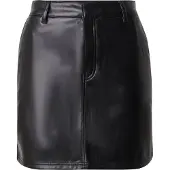 HUGO Minirock "Rihale", Damen, Gr. 36, schwarz (schwarz 001), Obermaterial: 55% Polyester, 45% Polyurethan, unifarben, mini, Röcke Minirock, in Lederoptik, Slim Fit