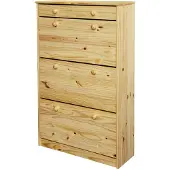 Möbilia Schuhschrank MÖBILIA, beige (natur), B:80cm H:128cm T:27cm, Massivholz, Schränke, Schuhschrank, gefertigt aus massivem Kiefernholz