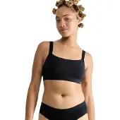 Sloggi Bustier "GO Casual", Damen, Gr. XS, N-Gr, schwarz, Single Jersey, Obermaterial: 82% Baumwolle, 18% Elasthan, clean, unifarben, BHs Bustier, weiche und atmungsaktive Baumwollqualität