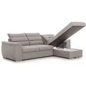 Fun-Möbel Ecksofa Schlafsofa Sofa PASCARA XS in Stoff Esito Beige Ottomane Rechts