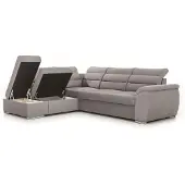 Fun-Möbel Ecksofa Schlafsofa Sofa PASCARA in Stoff Esito Beige Ottomane Links