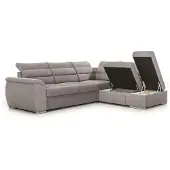 Fun-Möbel Ecksofa Schlafsofa Sofa PASCARA in Stoff Esito Dunkelgrün Ottomane Rechts