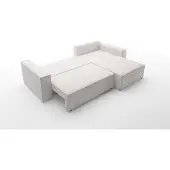 Fun-Möbel Ecksofa Schlafsofa Sofa CONOR PREMIUM Stoff Kronos Dunkelgrün Ottomane Rechts