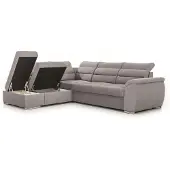 Fun-Möbel Ecksofa Schlafsofa Sofa PASCARA in Stoff Esito Hellblau Ottomane Links