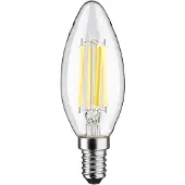Paulmann LED-Leuchtmittel "Efficient-Line Kerze 840lm 4W 4000K klar 230V", Energieeffizienz: A, gelb (transparent), L:10,1cm Ø:3,5cm, Leuchtmittel, LED-Leuchtmittel
