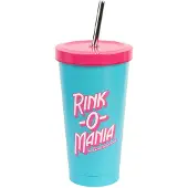 Grupo Erik GPE29415 - Stranger Things Becher mit Strohhalm Rink-O-Mania 550 ml - Neu