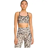 Adidas Sport-BH PERFORMANCE "POWERREACT ESSENTIALS MIT LEICHTEM HALT UND PRINT", Damen, Gr. L, Cup C/D, beige (wonder aluminium, print), Obermaterial: 89% Polyester, 11% Elasthan, BHs Sport-BH