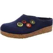 Iesse Schuh Haflinger Damen Hausschuh Pantoffel Wollfilz Grizzly Kanon 731023, Größe:41 EU, Farbe:Blau
