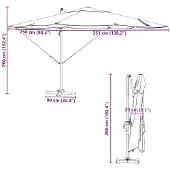 vidaXL Sonnenschirm 351 x 250 x 260 cm Polyester und Aluminium
