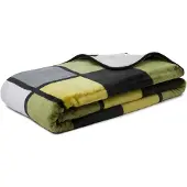 Gozze Wohndecke GÖZZE "Antigua", grün (grün, anthrazit), B:150cm L:200cm, Polyester, Wohndecken, Wohndecke, mit modernem Karo, Kuscheldecke, 150x200 cm