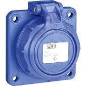 Pce Einbausteckdose / Klappdeckel / 10/16 A 2P+Z 230 V / 75 x 75 mm / blau IP68 NAUTILUS 20342-8b