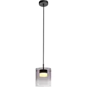 JUST LIGHT . LED-Hängeleuchte Elio, Rauchglas, 1-fl., schwarz