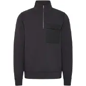 Casual Friday Troyer "Longsweatshirt CFRo", Herren, Gr. XL, schwarz (schwarz beauty), Obermaterial: 80% Viskose CV. 13% Polyester PES. 7% Elasthan EL., Pullover Troyer