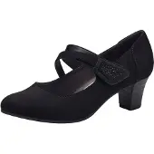 Jana Damen Pumps mit Riemen Mary Jane Vegan, Black, 42
