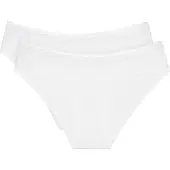 Triumph Tai-Slip "Feel Of Cotton", Damen, Gr. 36, weiß, Microtouch, Obermaterial: 86% Polyamid, 14% Elasthan, körpernah, Unterhosen Tai-Slip, weich, ohne Seitennaht, schmales Spitzenband