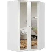 Wimex Eckkleiderschrank "New York", weiß, B:90cm H:208cm T:56cm, Schränke, Eckkleiderschrank, mit Spiegel
