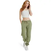 Roxy Jogger Pants "Surf Stoked Brushed", Damen, Gr. XL, Normalgrößen, grün (olivgrün), Obermaterial: 60% Baumwolle, 40% Polyester., Hosen Jogger Pants