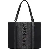 Superdry für Damen. W9110401A City-Tragetasche aus Raffiabast schwarz (OSFA), Lässig, Papier