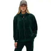 Superdry für Damen. W2012544A Country Club Velour Ziphood grün (S), Lässig, Polyester