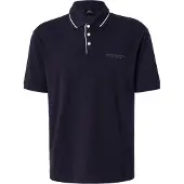 Armani Exchange für Herren. XM001557AF10363UB101 Marineblaues Stretch-Poloshirt (XS), Lässig, Baumwolle, Kurzarm