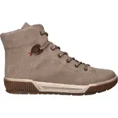 Rieker Schnürboots , Damen, Gr. 40, grau (beige), Lederimitat, Schuhe Schnürboots, mit herausnehmbarer SoftFoam-Einlegesohle