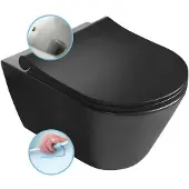 Hak AVVA CLEANWASH Hänge-WC mit Bidetbrause, Rimless, 35,5x53cm, Schwarz matt