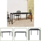 The Living Store Gartentisch Anthrazit 165x80x72 cm Stahl