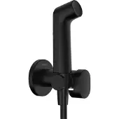 Hansgrohe Bidette Handbrause 1-jet S EcoSmart für Warmwasser mit Brausehalter und Brauseschlauch 125cm, 29232670, Farbe: Mattschwarz