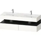 Duravit Einbauwaschtisch-Möbel-Set Qatego 160x55x60cm, Konsolen-Waschtischunterbau, Ei sw/we hgl