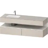 Duravit Collection One Einbauwaschtisch mit Konsolenwaschtischunterbau, 1600x550x600mm, Nische Weiß Supermatt, Becken links, QA4795084910000, Farbe: Taupe Matt