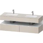 Duravit Collection One Einbauwaschtisch mit Konsolenwaschtischunterbau, 1600x550x600mm, Nische Weiß Matt, Doppelwaschtisch, QA4797018910010, Farbe: Taupe Matt/mit Nischenbeleuchtung
