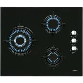 CATA CIB 6021 BK, Schwarz, Integriert, Gaskochfeld, Glas, 3 Zone(n), 3 Zone(n)