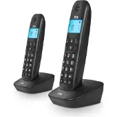 SPC AIR PRO DÚO, Analoges Telefon, Kabelloses Mobilteil, Freisprecheinrichtung, 20 Eintragungen, Anrufer-Identifikation, Schwarz