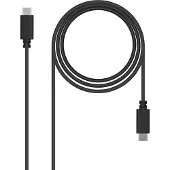 Nanocable USB 2.0, 1m, 1 m, USB C, USB C, USB 2.0, Männlich/Männlich, Schwarz