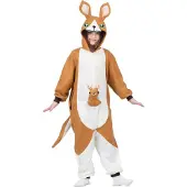 MOM Kigurumi Mädchen Känguru Mit Schwanz Und Kostüm Mit Gefütterter Kapuze