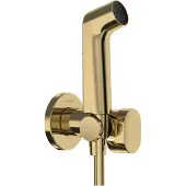 Hansgrohe Bidette Handbrause 1-jet S EcoSmart für Kaltwasser, mit Brausehalter und Brauseschlauch 125cm, 29230990, Farbe: Polished Gold Optic