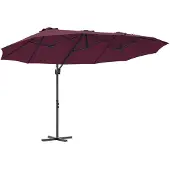 vidaXL Sonnenschirm Bordeauxrot 372 x 198 x 243 cm