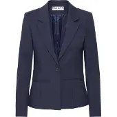 PULZ Blusenblazer "Blazer PZBINDY", Damen, Gr. 38, blau (schwarz sapphire), Obermaterial: 53% Baumwolle CO. 44% Polyester PES. 3% Elasthan EL., Blazer Blusenblazer