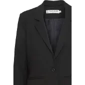 PULZ Blusenblazer "Blazer PZBINDY", Damen, Gr. 40, schwarz (schwarz beauty), Obermaterial: 53% Baumwolle CO. 44% Polyester PES. 3% Elasthan EL., Blazer Blusenblazer