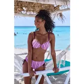 Vivance Bügel-Bikini , Damen, Gr. 36, Cup B, rosa (rosa bedruckt), Polyamid, bedruckt, Bikini-Sets Bügel-Bikini, mit Zierperlen