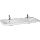 Jika Cubito - Doppelwaschbecken 1300x485 mm, mit 2 Hahnlöchern, Perla, weiß H8144201001041