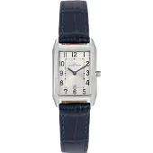 Jacques Lemans Quarzuhr "Torino", blau (blau, silberfarben), Armbanduhren, Damen, silberfarben, Quarzuhr, Armbanduhr, Damenuhr, Lederarmband, analog, Tag