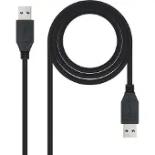 Nanocable Kabel USB 3.0 A Stecker auf USB A Stecker SCHWARZ 2m