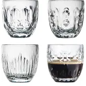 La Rochère Espressoglas LA ROCHÈRE FRANCE "Espressogläser Facetten 100 ml 4er Set transparent", bunt (transparent), 4 tlg., Glas, Trinkgefäße, Espressoglas