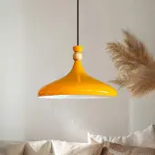 Bamyum Pendelleuchte Gelb Ø35 cm Metall E27 Moderne Lampe, Ohne Leuchtmittel