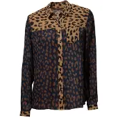 Mandarin Heine Druckbluse in marine | Gr.: 50