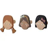 Bloomingville MINI | Rosalia Haken, Braun, MDF | L9xH8xW10 cm, Set of 3 | 82052972