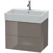 Duravit L-Cube Waschtischunterbau wandhängend, 2 Schubkästen, 684x544x459mm, LC627606969, Farbe: Nussbaum gebürstet Echtholzfurnier