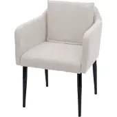 Mendler Esszimmerstuhl HWC-H93, Küchenstuhl Lehnstuhl Stuhl Stoff/Textil creme-beige
